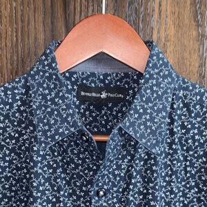 Beverly Hills Polo Club Men’s Navy Floral Button-Down Shirt